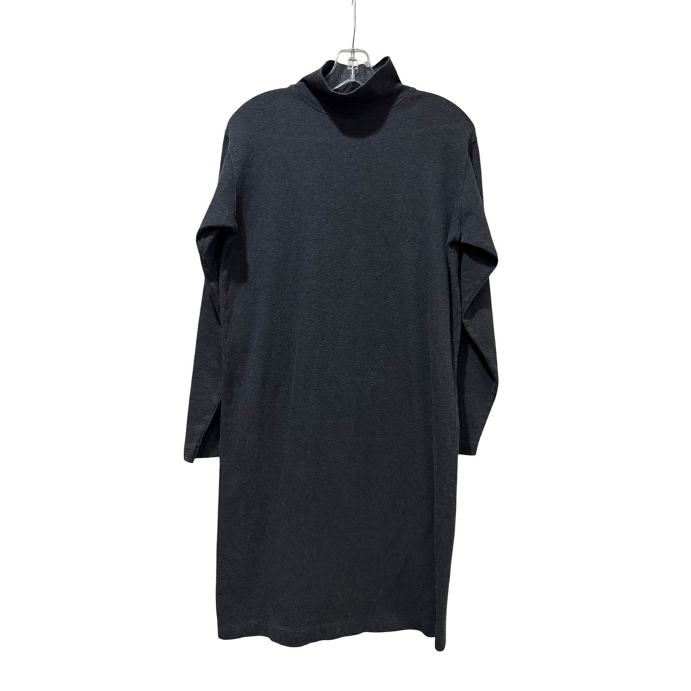 J.Crew Vintage Medium Charcoal Gray Cotton Turtleneck Long Sleeve T-Shirt Dress